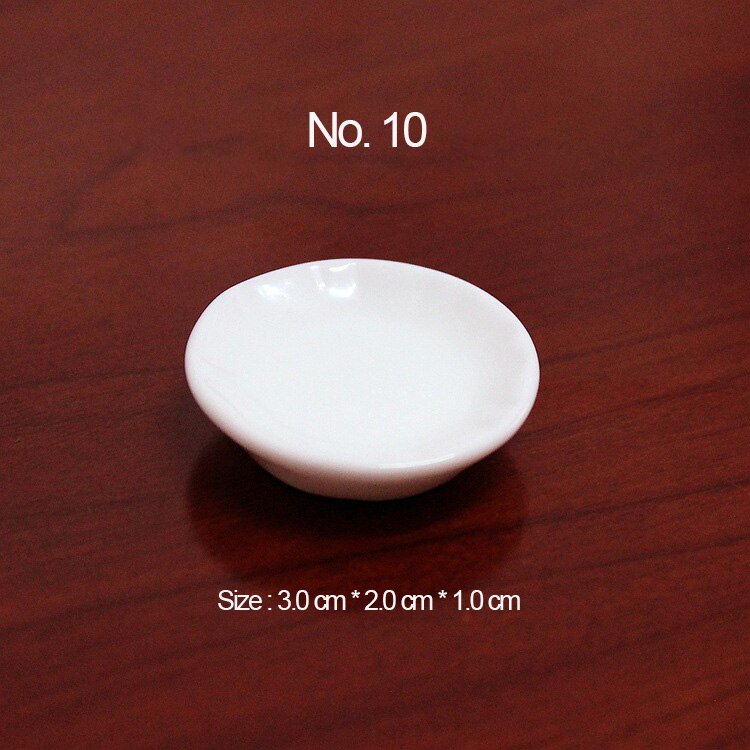10pcs White Plate Dishes Simulation Plates Miniature Pretend Play Kitchen Toys Dinner Tableware Doll House Accessories Kids