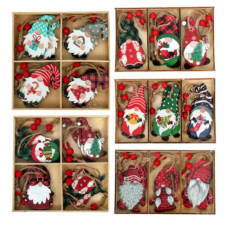 Wooden Christmas Pendant Merry Christmas Decor for Home 2023 Navidad Ornaments C