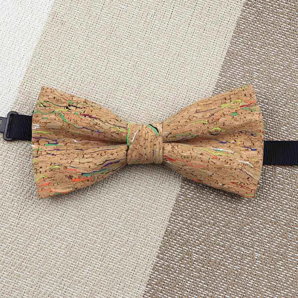 Fashion New Cork Wood Kids Bow Ties Novelty Handmade Fancy Bowtie Adjustable Butterfly Party School Children Accessories