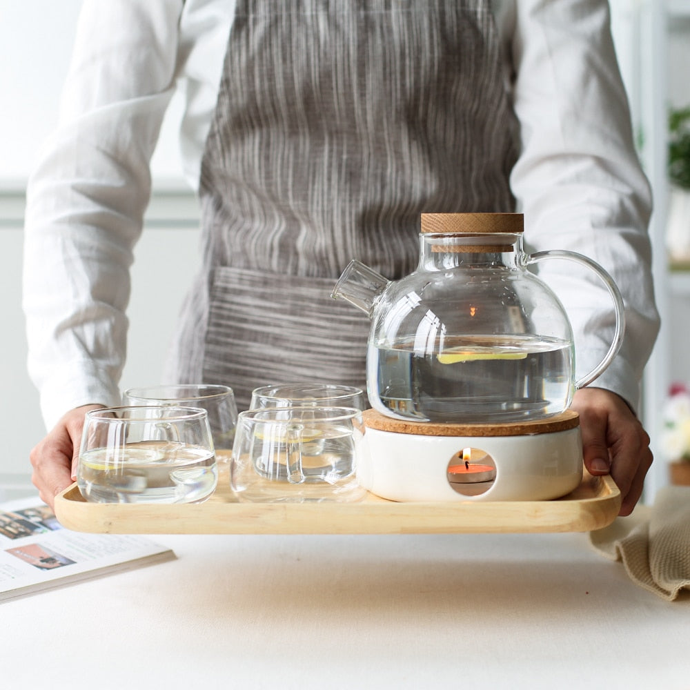 1l/1.8l Large Capacity Drinkware Glass Teapot Teaware Tea Pot Heat-Resistant Ket