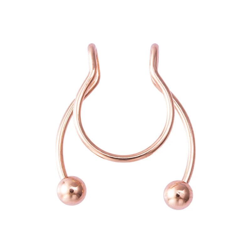 1-5pcs Steel 20G Dainty Faux Nose Rings Fake Septum Rings Hoop Nostril Piercing Fake Clip on Nose Rings Oreja Piercings Jewelry