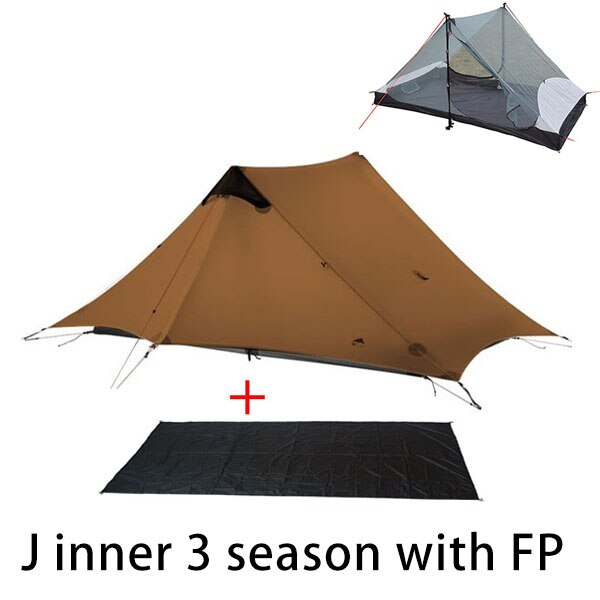2023 T Zipper Inner Open Version LanShan 2 Two Person No-See-Um Light Weight 3 Seasons/4 Seasons 15D Silnylon Rodless Tent