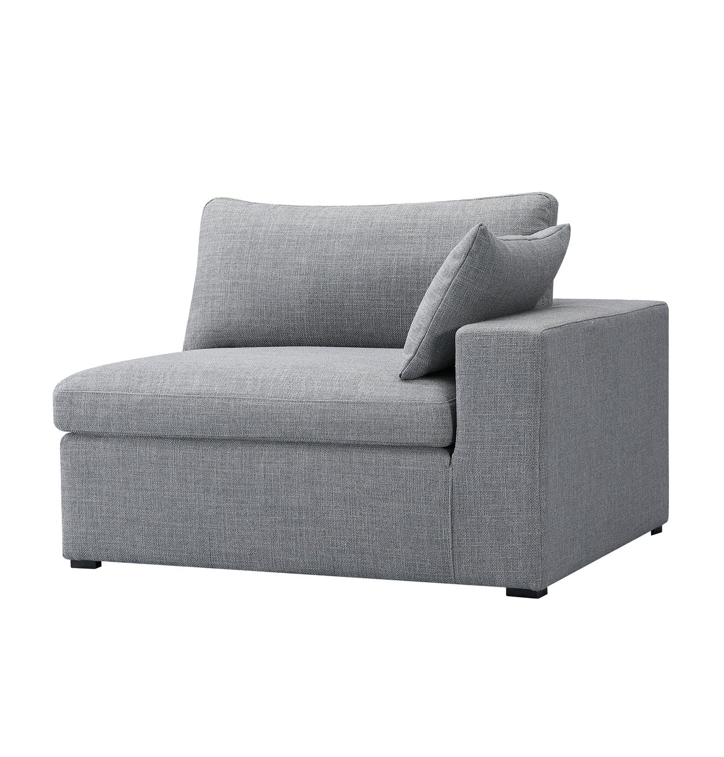 Inès Sofa - 1-Seater Single Module With Left Arm - Grey Fabric
