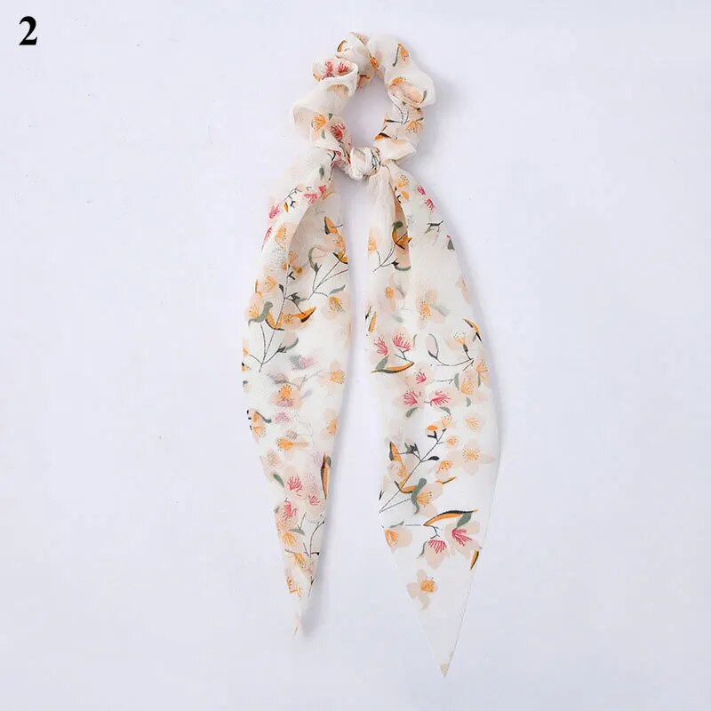 Santa Claus Bows Hair Scrunchies Long Ribbon Ponytail Scarf Hair Tie Women Girls Elastic Hair Bands Christmas Hair Accessories