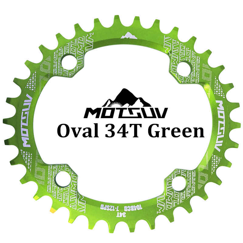 MOTSUV Bicycle Crank 104BCD 32t/34t/36t/38t Oval Chainring Narrow Wide MTB Bike Chainwheel Circle Crankset Plate Bicycle Parts