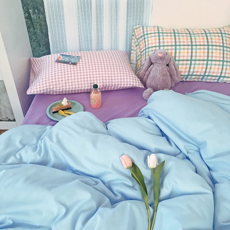 Bedding Set Bed Sheet Set Duvet Cover Set King Size Queen Size Comforter Sets Luxury Bedroom Anime Cute Pink