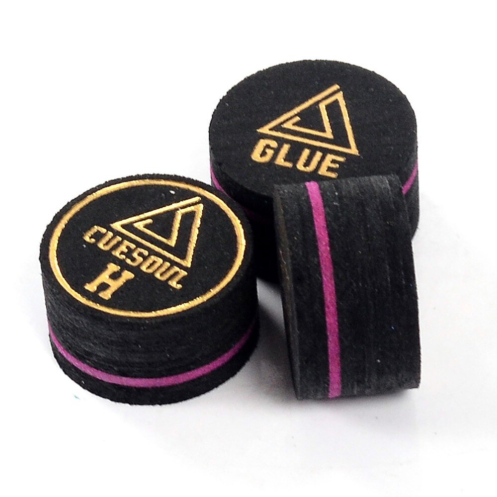 CUESOUL CSPCT020 6pcs/Set 14mm 8 Layer Pigskin Pool Cue Tips for 13mm Pool Cue -- Hard