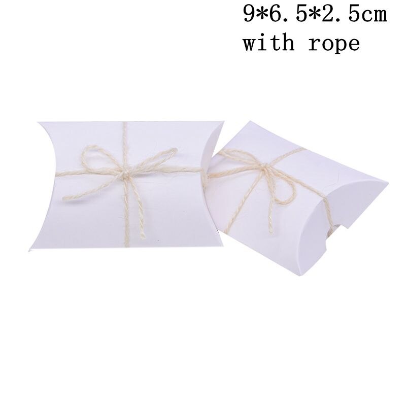 Kraft Paper Box Thank You Candy Boxes Mini Pillow Shape Wedding Favors Box for Thanksgiving Birthday Eater Party Supplies