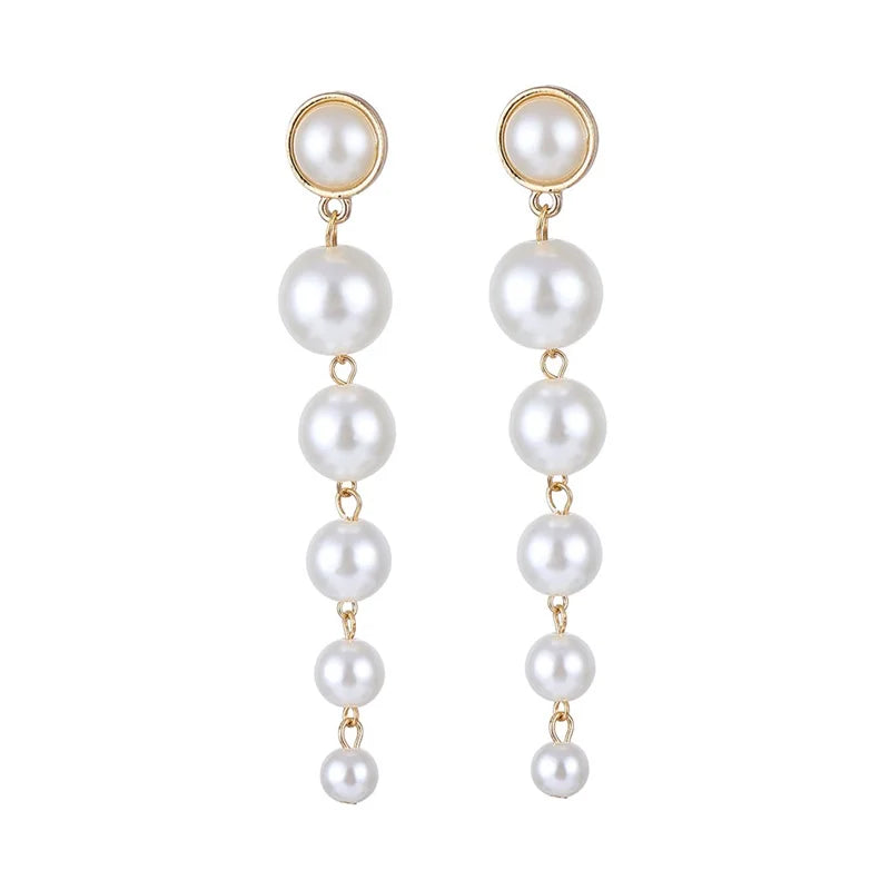 FNIO Big Simulated Pearl Earrings 2019 for Women Lover Geometric Round Heart Drop Dangle Earring Korean Statement Jewelry