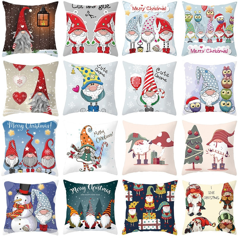 Christmas Cushion Cover Merry Christmas Decoration for Home Christmas Ornament Pillow Case Xmas Navidad New Year