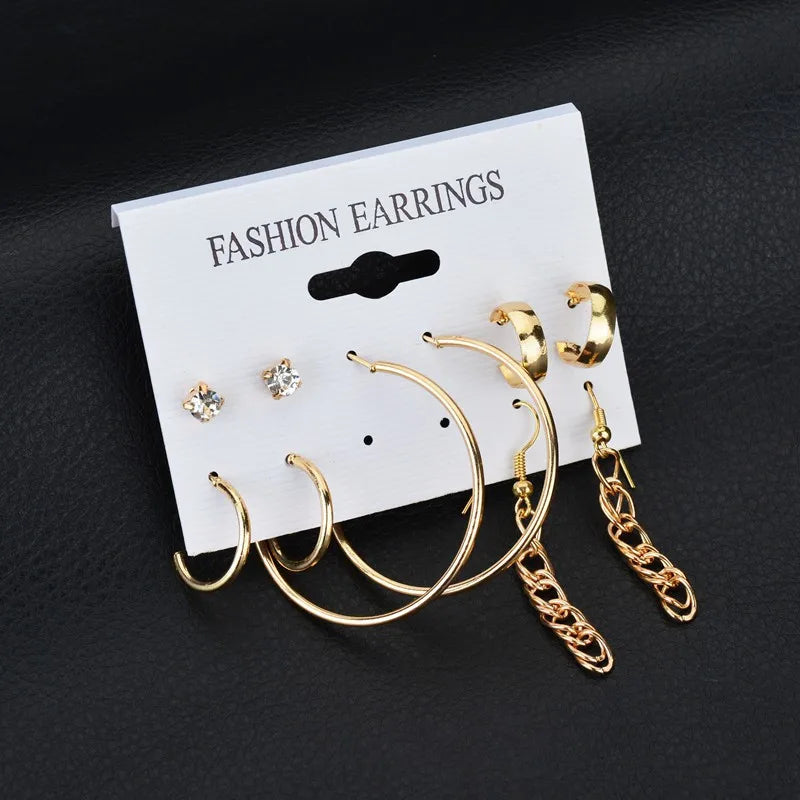 Modyle New Hot Sell Small Stud Earrings Set for Women Girl Punk Stud Earrings Set Personality Party Jewelry Brincos