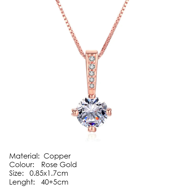 ZHOUYANG Pendant Necklaces Jewelry for Women Rose Gold Color Chain Jewellery Heart Necklace Cubic Zirconia N388