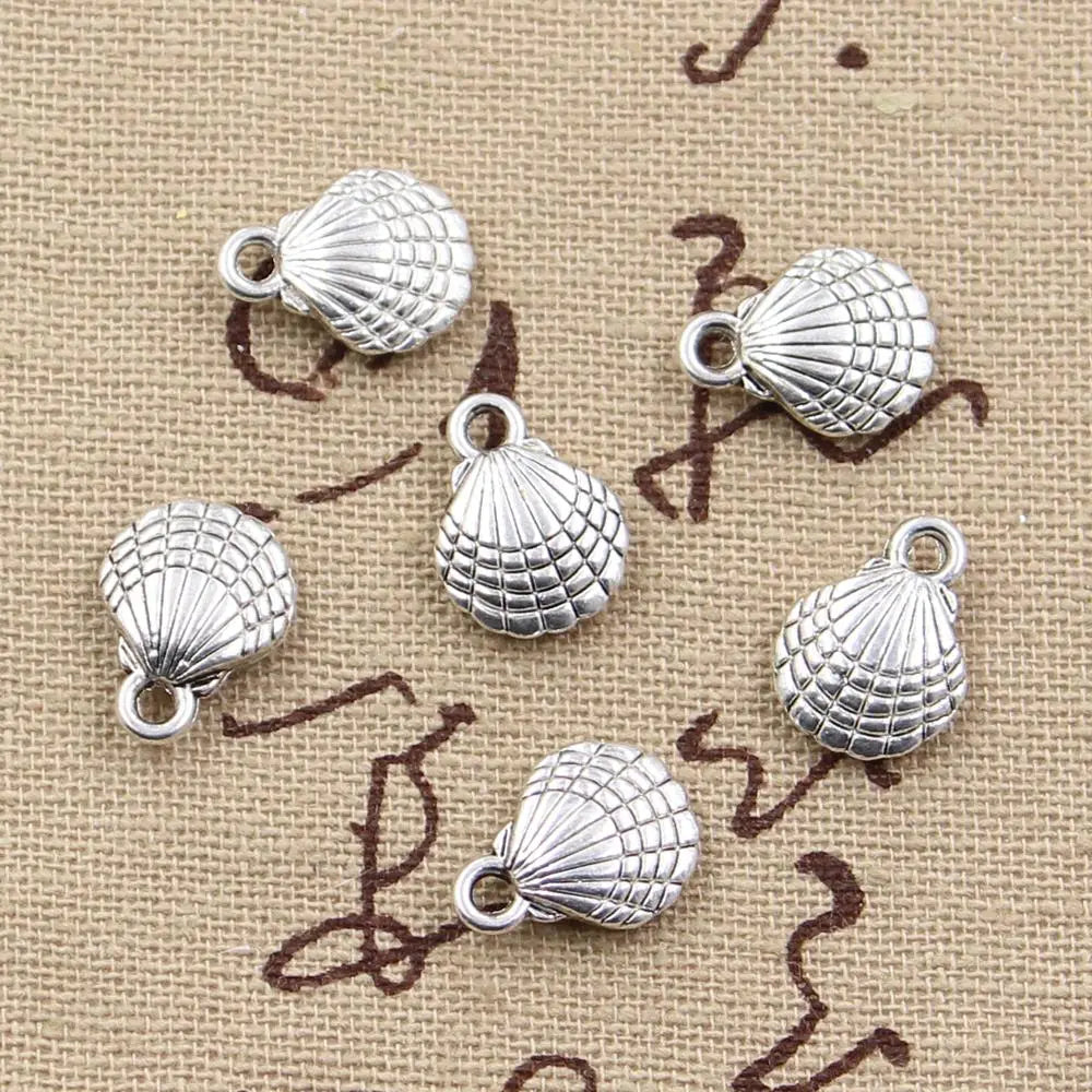 15pcs Charms Double Sided Lovely Shell 13x10mm Antique Making Pendant Fit,Vintage Tibetan Bronze,DIY Handmade Jewelry