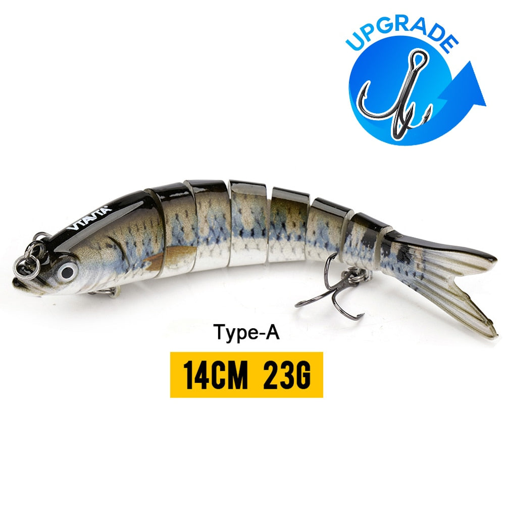 VTAVTA 10/14cm Sinking Wobblers Fishing Lures Jointed Crankbait Swimbait 8 Segment Hard Artificial Bait for Fishing Tackle Lure