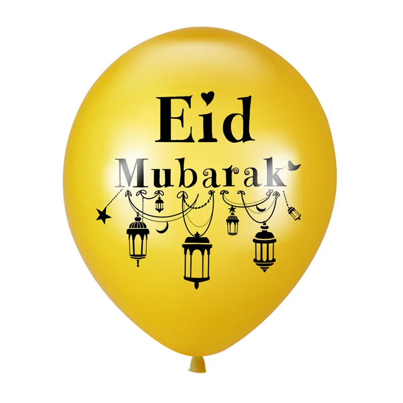 10Pcs Eid Mubarak Latex Balloon Ramadan Kareem Decoration Air Globos Ramadan Mubarak Muslim Islamic Festival Party Supplies 2024