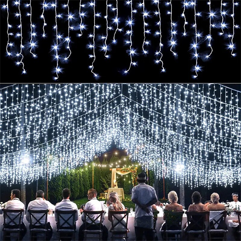 Christmas Decorations for Home Outdoor LED Curtain Icicle String Light Street Ga