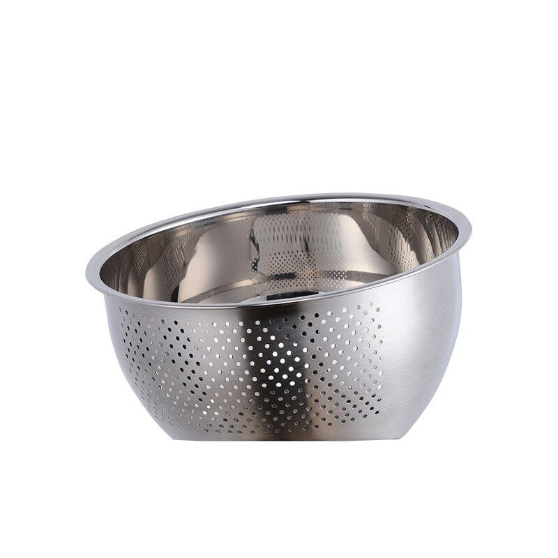 Stainless Steel Drain Basket Bowl Washing Kitchen Strainer Noodles Vegetables Kitchen Utensils Beans Sieve Fruit Cleaning Tools