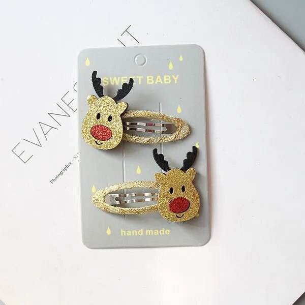 Christmas Hairpin Set Children Hair Accessories Holiday Princess Christmas Hairpin Girl Hair Accessories Side Clip