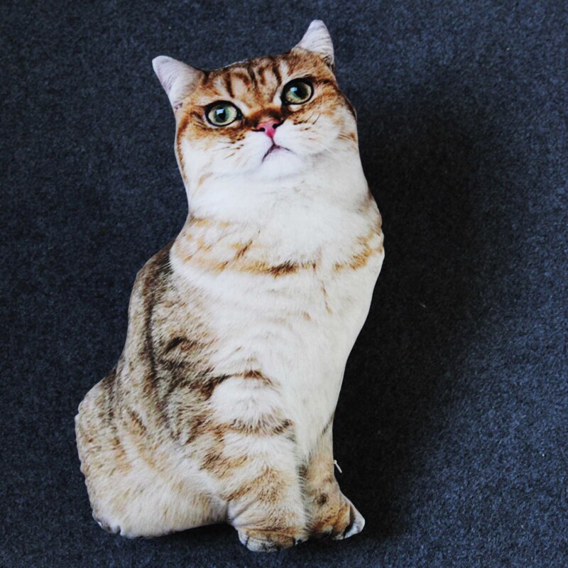 1PCS 50CM 3D Simulation Cat Plush Stuffed Soft Pillow Cute Lifelike Dog Sofa Bedroom Cushion Kids Toys Home Decoration