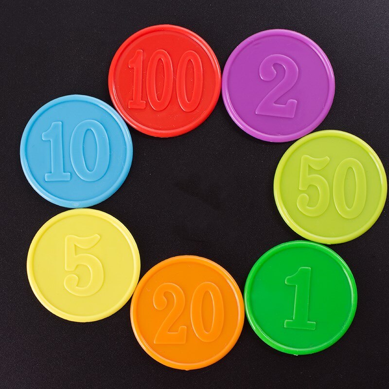 10pcs/Lots!Plastic Poker Chip for Gaming Tokens Plastic Coins Family Club Board Games Toy Creative for Children