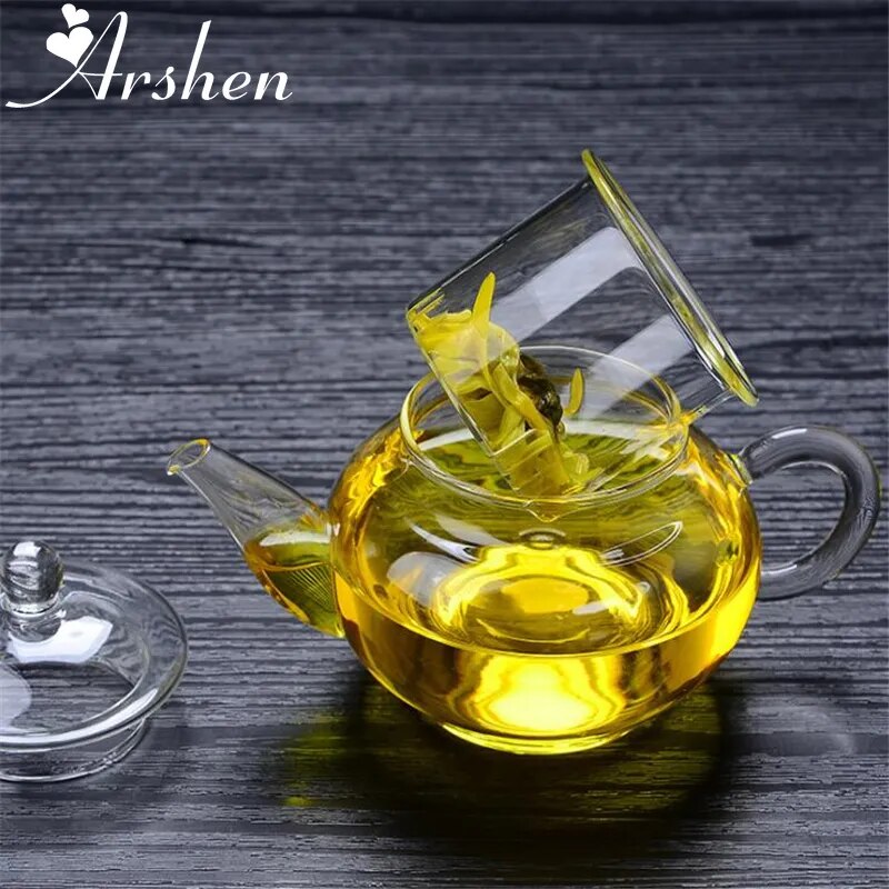 Arshen Newest 250ml Filterable Heat-Resistant Glass Teapot Double Wall or With S