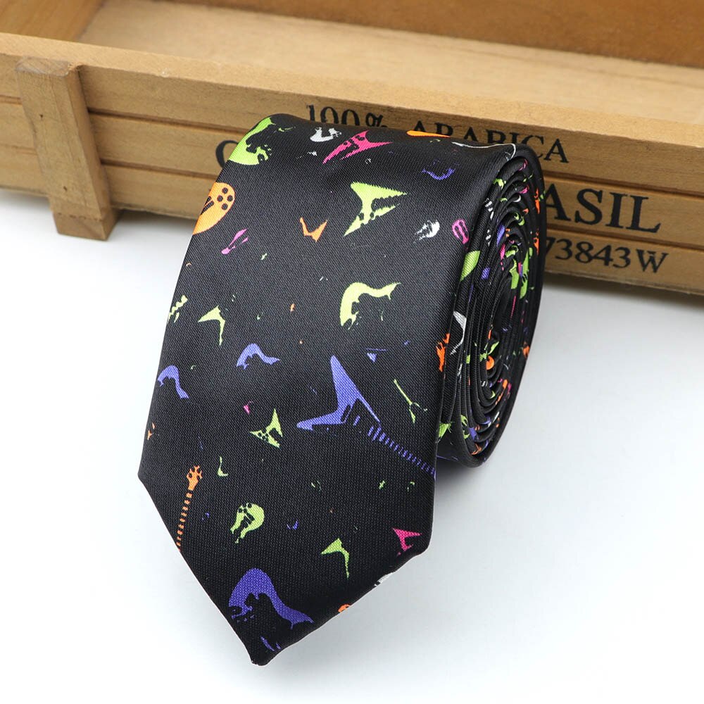 Men's Fashion Neckties Helloween Festival Christmas Tie Soft Designer Character Necktie Music Score Piano Guitar