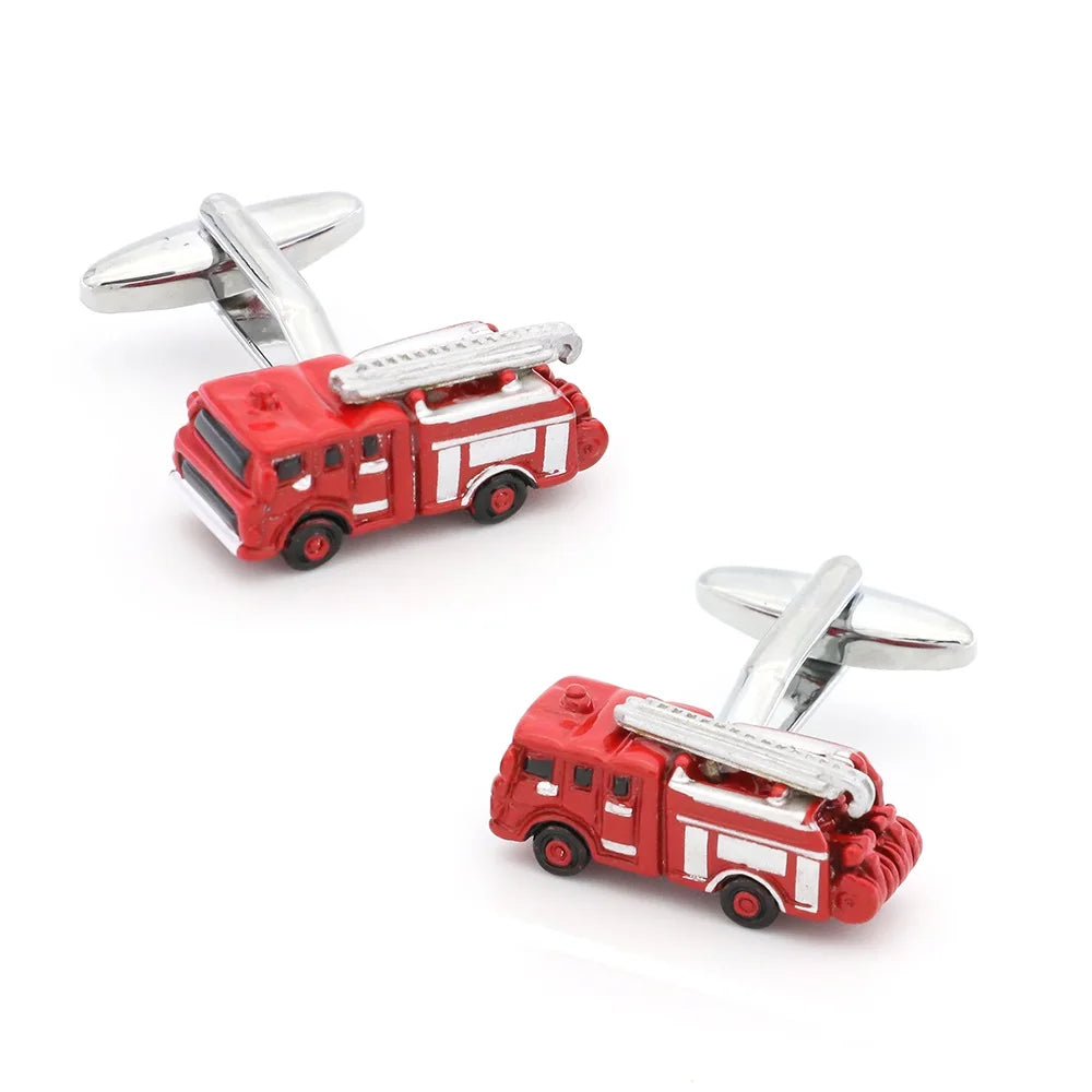 28 Styles Option New Arrival Men's Fashion Cufflinks Red Color Novelty Fire Engine Design Cuff Links retail