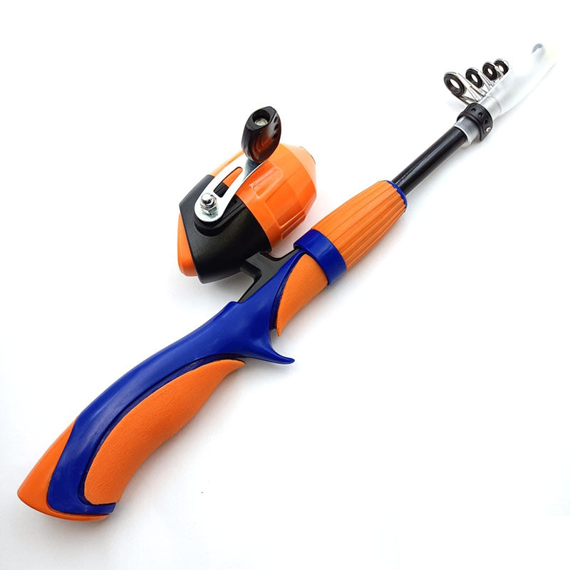 Carbon Fiber Rod Superhard Boat Ice Fly Lure Fishing Rod With High Quality Fishing Reel Fishing Tackle Set De Pesca 1.4m Length