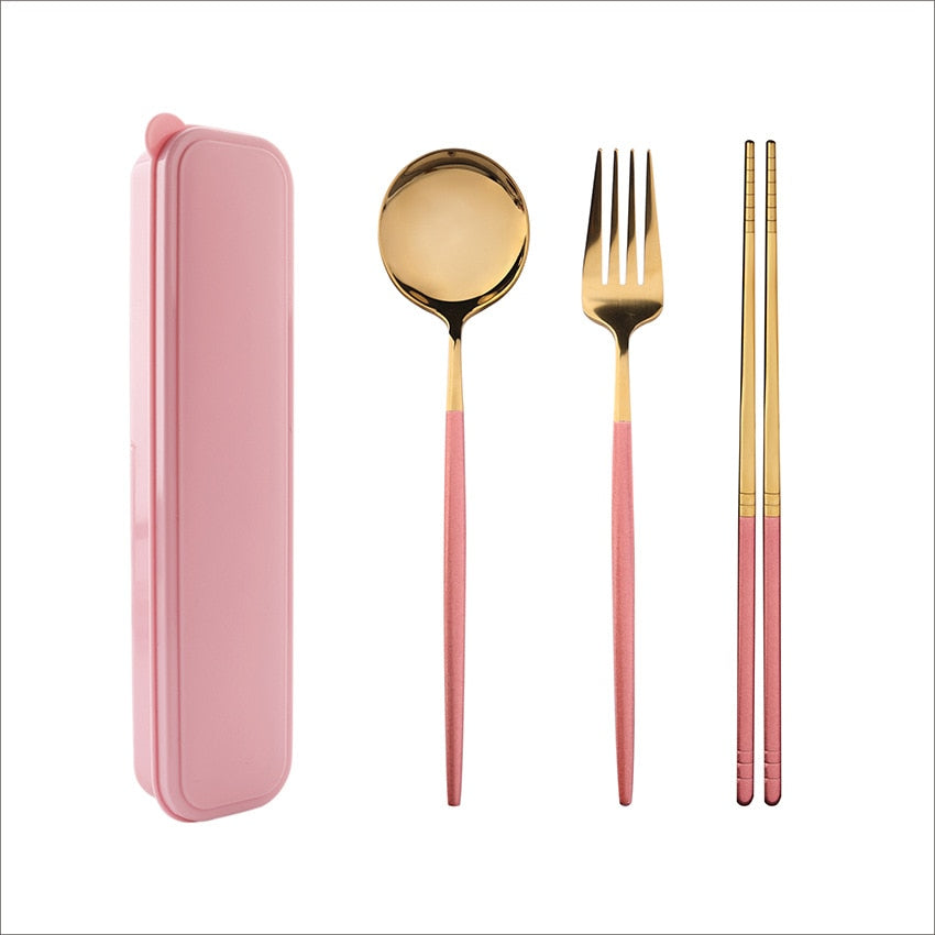 TUUTH Dinner Set Cutlery Stainless Steel Tableware Knife Fork Spoon Dinnerware Set With Box Western Dinner Tools
