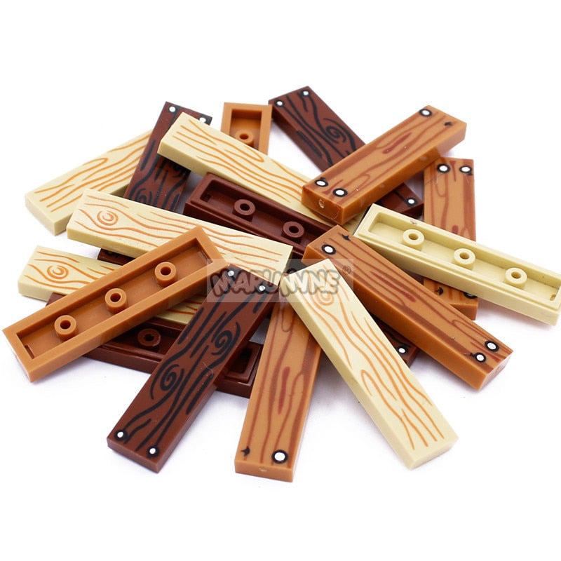 MARUMINE 1x4 Tile Plate Blocks 100PCS Board Floor Wood MOC Classic Building Bricks Idea Bulk Parts 2431 26583 10638 Compatible