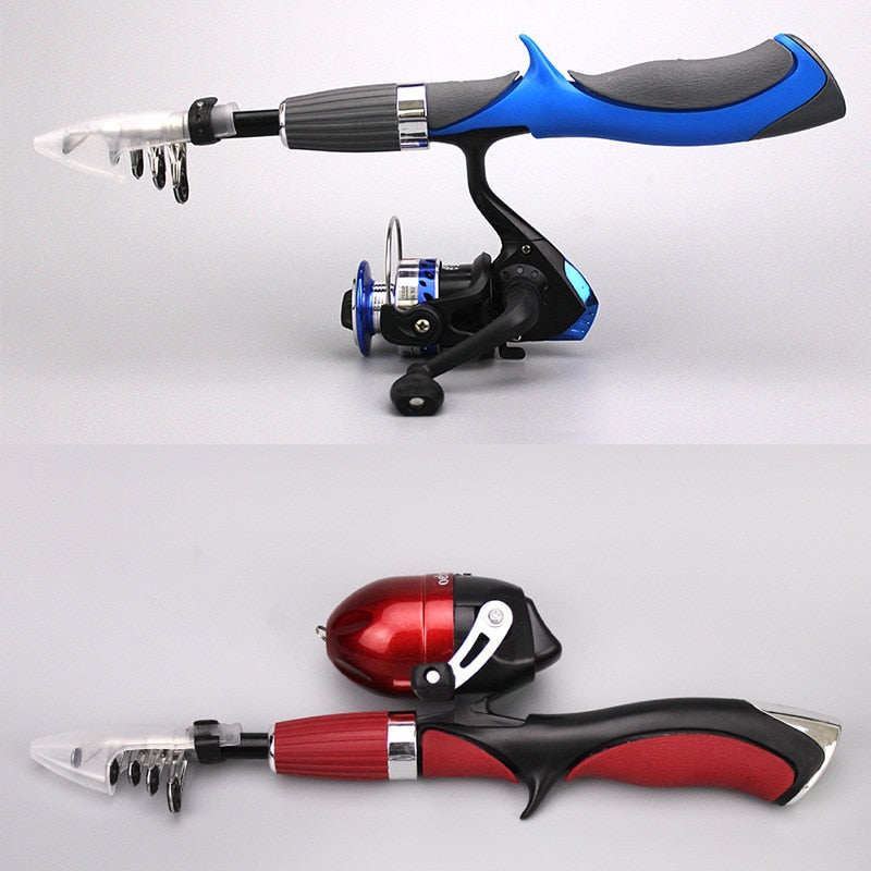 Carbon Fiber Rod Superhard Boat Ice Fly Lure Fishing Rod With High Quality Fishing Reel Fishing Tackle Set De Pesca 1.4m Length