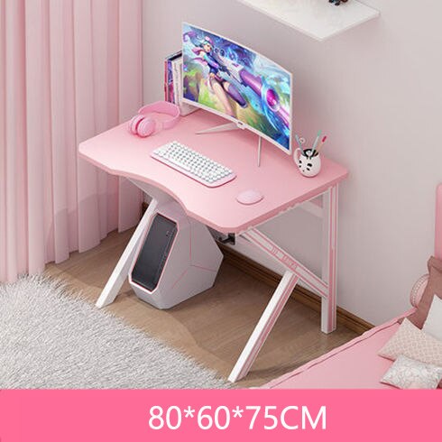 Pink Gaming Desk Girls Study Desk Laptop Table Computer Table White Live Gamer Home Live Desk Bedroom Desktop Gamer Desk