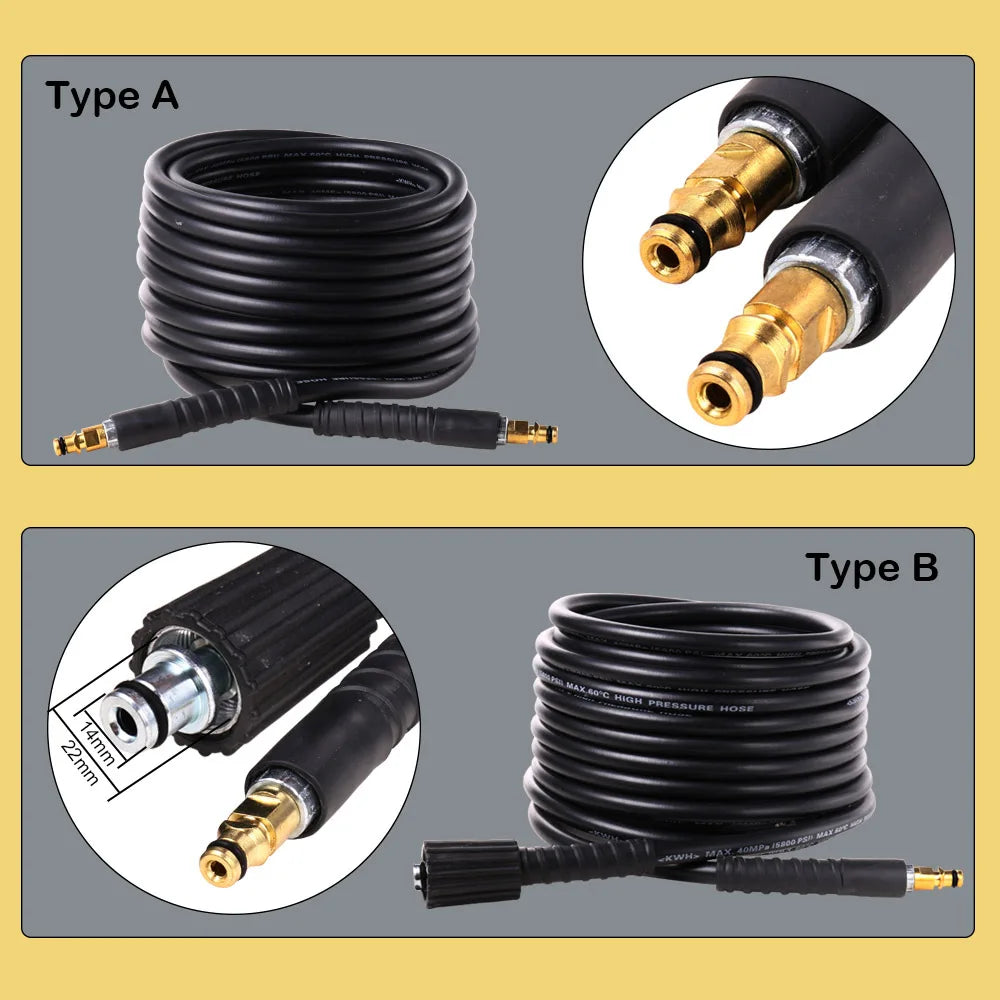 10M 15M 32FT 50FT High Pressure Washer Water Cleaning Hose Kink Resistant for Karcher K2-7 M22 14mm Power Pressure Cleaner