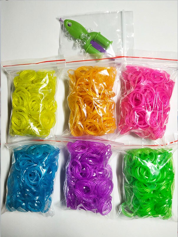 1800pcs Rubber Loom Bands Diy Toys for Kids Lacing Bracelets Girls Hair Rubber Bands Refill Make Woven Bracelet