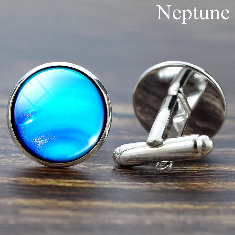 Moon Solar System Planet Cufflinks Best Man Cufflinks Men Wedding Cufflinks Universe Galaxy Nebula Suit Shirt Cuff Links