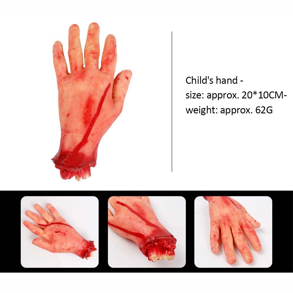 Halloween Horror Props Bloody Hand Haunted House Party Decoration Scary Fake Hand Finger Leg Foot Brain Heart Halloween Supplies
