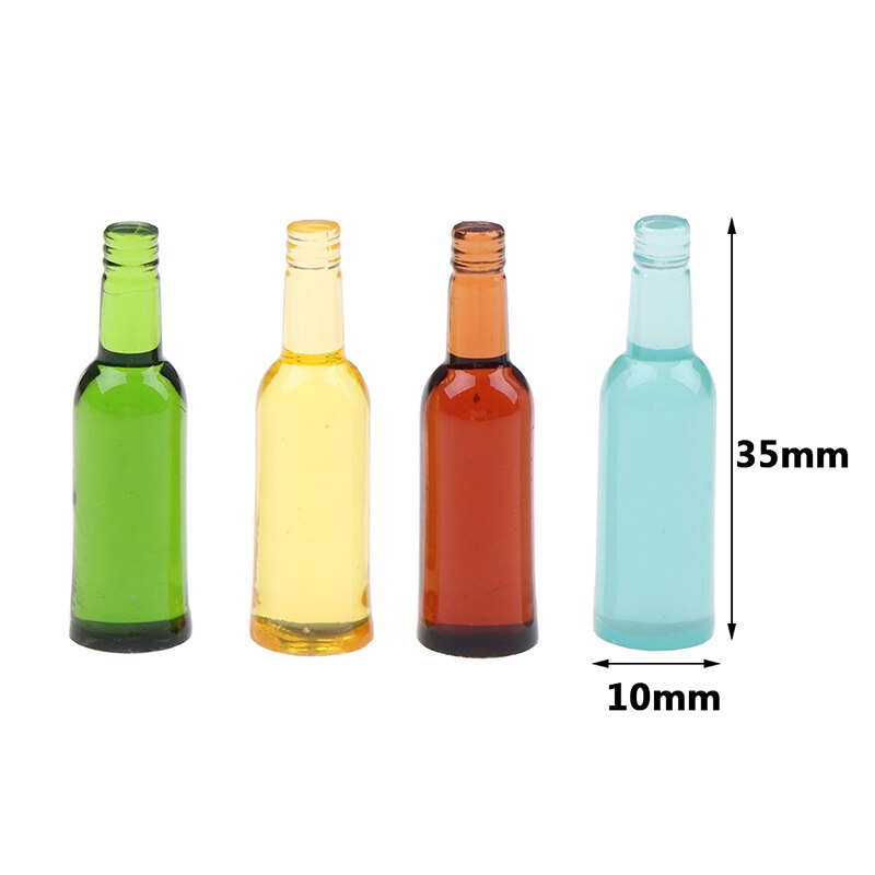 6Pcs 1:12 Dollhouse Miniature Toy Beer Wine Drink Bottle Doll Food Kitchen Living Room Toy Accessories