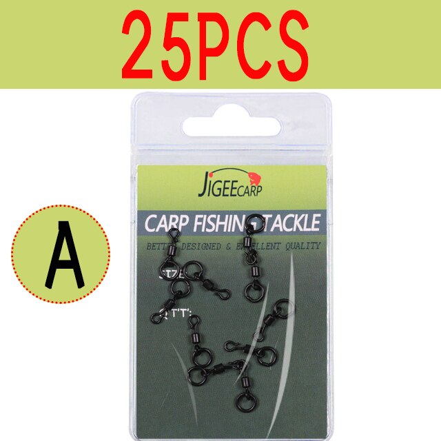 JIGEECARP 10/25pcs Carp Fishing Spinner Swivel for Ronnie Rig Quick Change Swivel Connector Carp Coarse Fishing Terminal Tackle