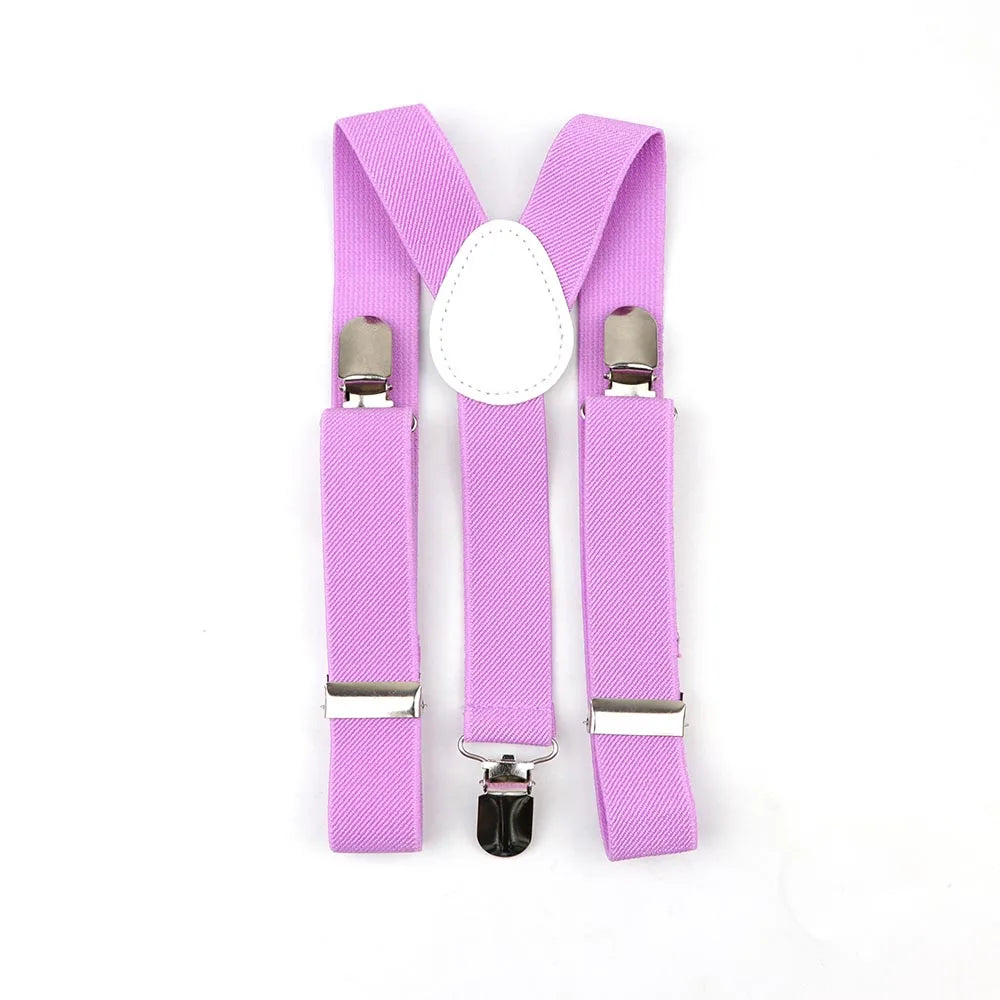 Solid Color Children Belt Baby Boys Suspenders Polyester Y-Back Braces Adjustable Elastic Kids