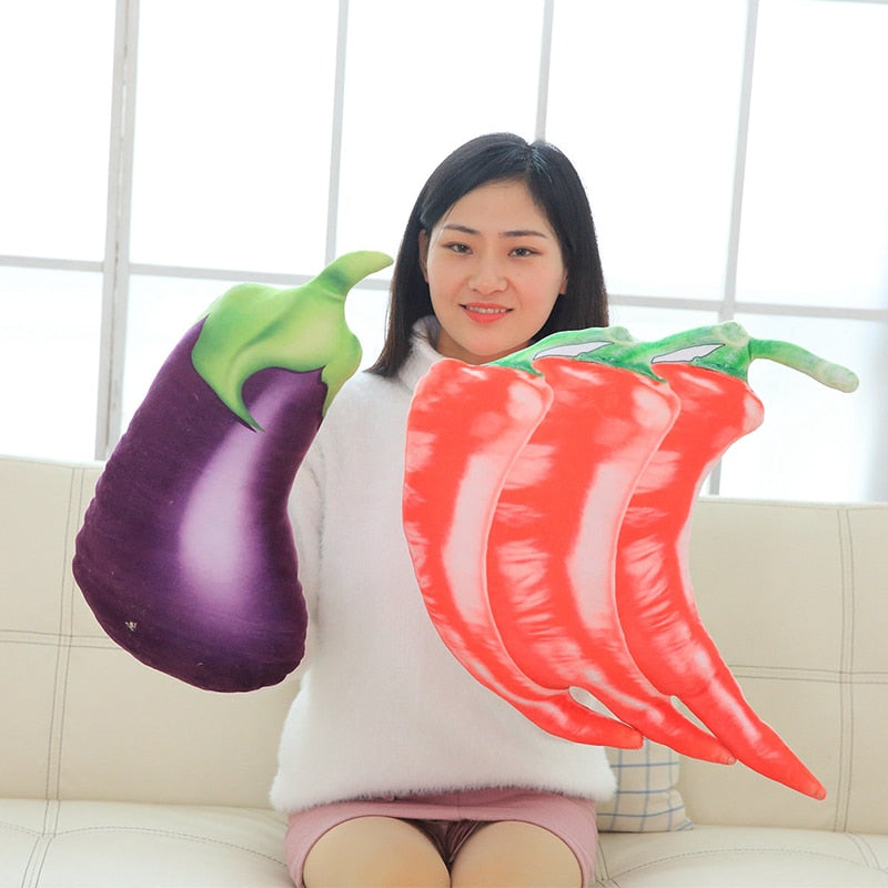 40-60cm Simulation Vegetable Pillow Cushion Vegetable Plush Dolls Potato Broccoli Cabbage Pea Pepper Plush Toy Creative Home