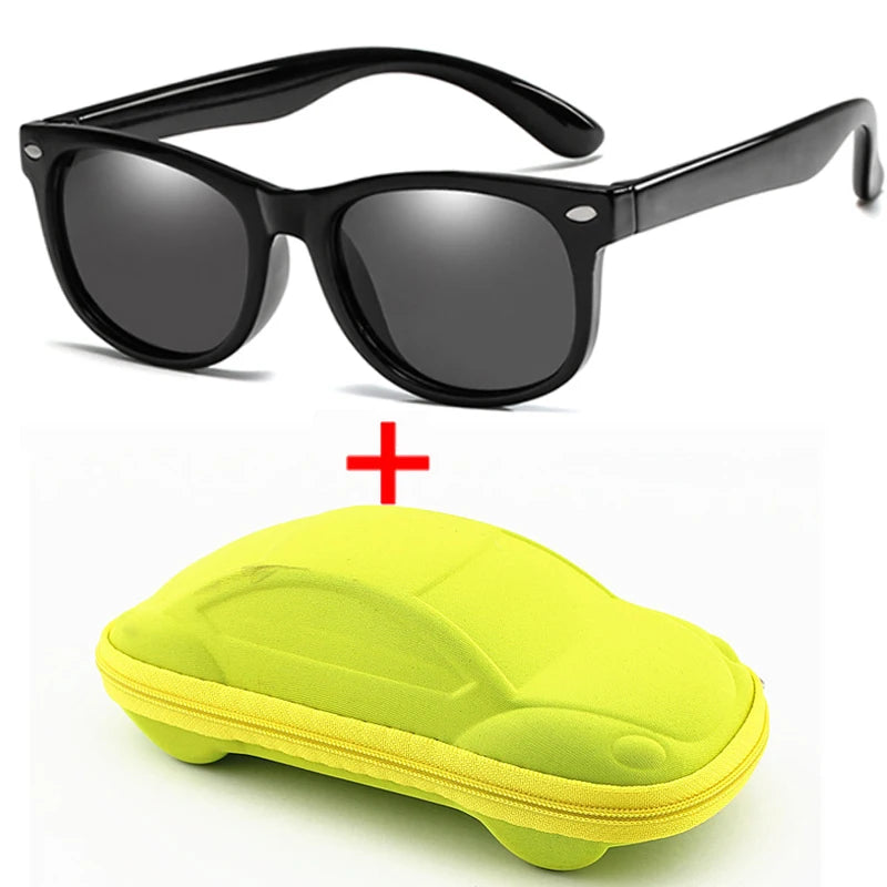WarBlade Children Polarized Sunglasses Boys Girl Baby Silicone Safety Kids Sun Glasses 100% UV400 Eyewear Child Oculos With Case