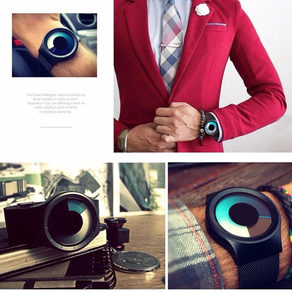 Creative Quartz Watches Men Top FASHION Brand Casual Stainless Steel Mesh Band Unisex Watch Clock Male Female Gentleman