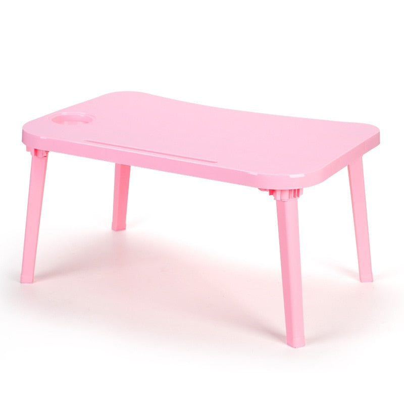Folding Laptop Table Notebook Desk Breakfast Serving Bed Trays Adjustable Foldable With Flip Top and Legs Computer Desk Stand