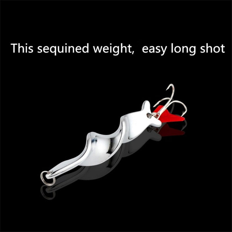 1PCS 10g 14g 21g 28g Rotating Metal Spinner Spoon Fishing Lure Hard Baits for Trout Pike Pesca Peche Treble Hook Tackle