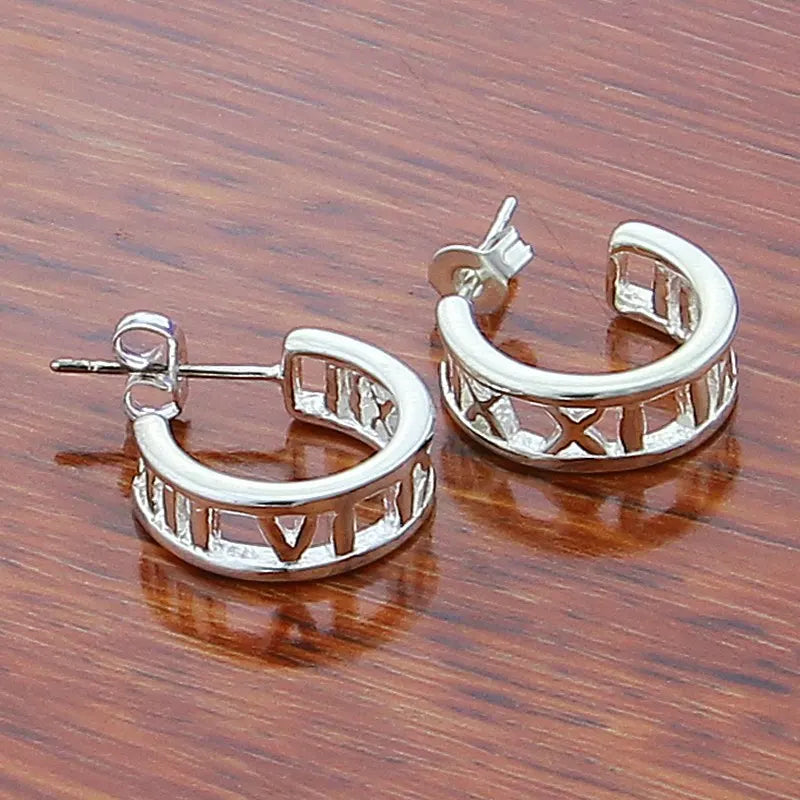 New Trendy 925 Sterling Silver Simple 3.5cm/5cm Circle Round Hoop Earring for Woman Fine Jewelry