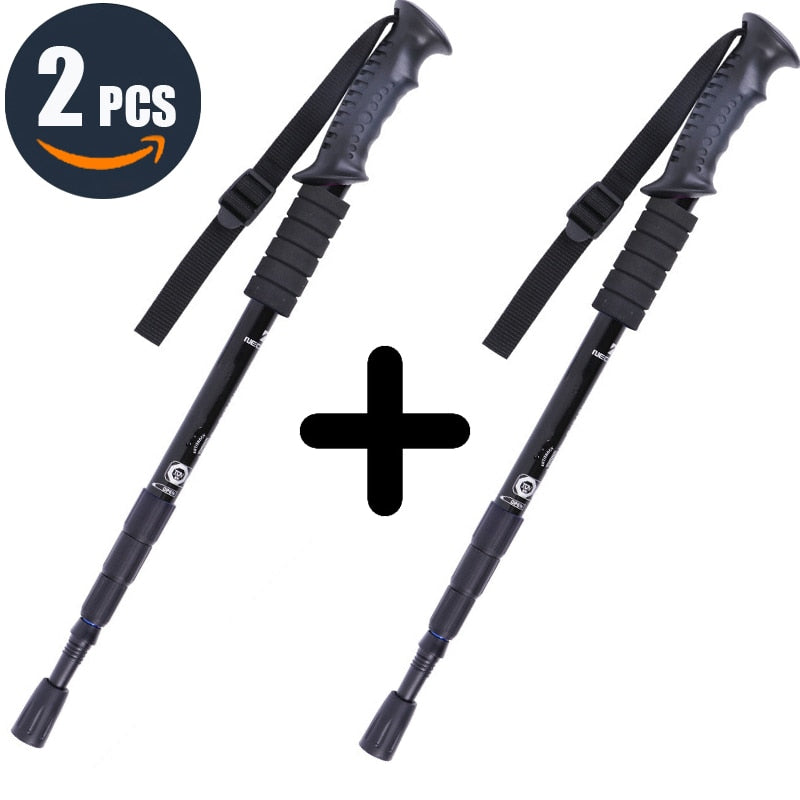 VILEAD Nordic Stick Adjustable Retractable Cane Outdoor Portable Travel Hiking Trekking Poles 2 Pcs 50-105cm