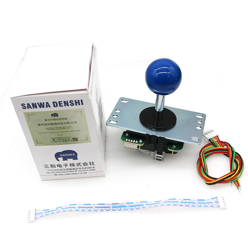 Original Japan Sanwa Joystick JLF TP 8YT Fighting Rocker With Topball 5pin Wire Jamma Arcade Vending Game PC Zero Delay Kit DIY