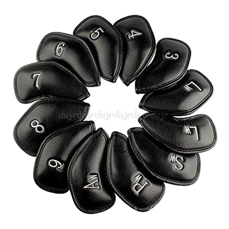 9/10/12Pcs Portable PU Golf Club Iron Head Covers Protector Golfs Head Cover Set D11 19 Dropship