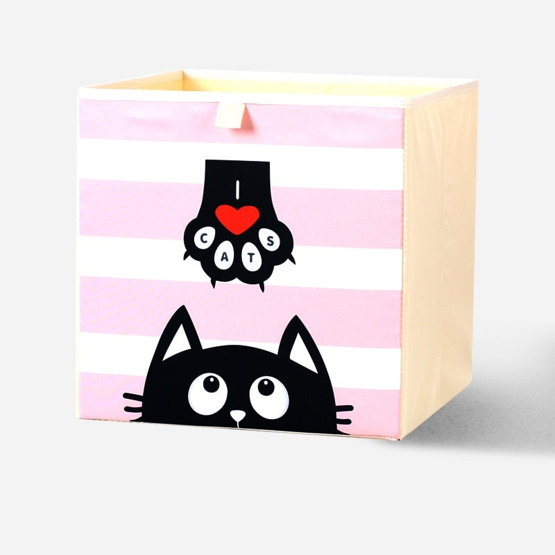 2020 Cartoon Toy Storage Box Folding Storage Bins Wardrobe Drawer Organizer Clothes Storage Basket Kids Toys Organizer