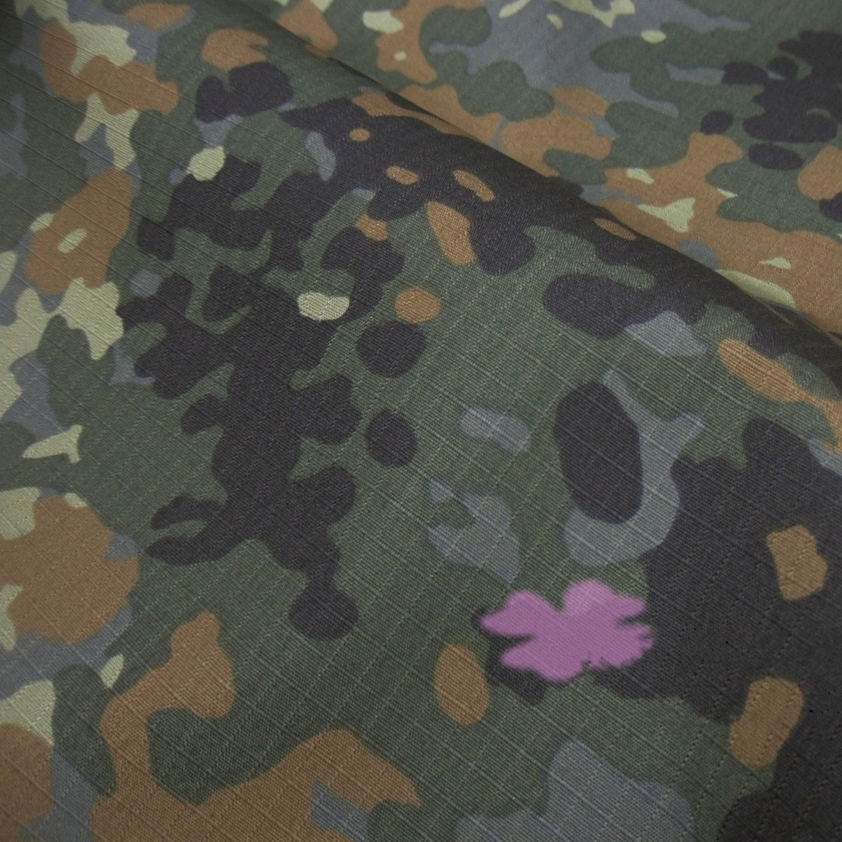 1.5M Width German Flecktarn Camo Fabric Army Jungle Camouflage Spots Cloth TC Cotton Field Training Military Fans DIY Material
